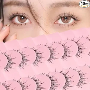 Lizi Semi Handmade 3D Effect Natural Looking Nude Makeup Eyelashes Realistic Soft Synthetic Hair Reusable Cruelty Free