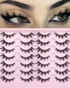 Lizi Spiky Manga Strip Eyelash Dramatic Roll Anime Style Thick Semi Handmade 3D Synthetic Hair Cruelty Free Eyelash