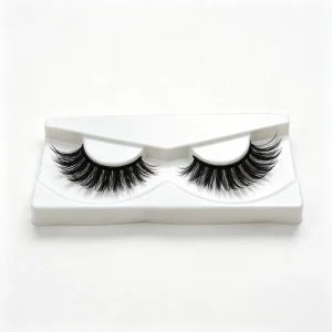Lizi Synthetic Hair Slim Cat Eye Handmade 3D Half Eyelash Short Medium Real Black Cotton Stalk Band Reusable Cruelty Free