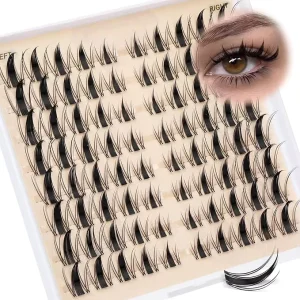 Lizi Y120 Semi Handmade 10 Rows Segmented Natural Small Curve Spiky Slanted Flying Eyelashes Soft Wispy Synthetic Lashes