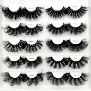 Long Dramatic Mink Lashes 3D Mink Eyelash 5D 25mm Long Thick Mink Lashes Handmade False Eyelash Eye Makeup