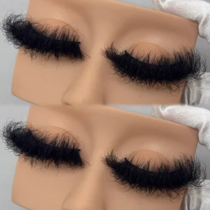 Long Fluffy 25mm Real Mink Eyelashes Custom Logo Strip Lashes Bulk Vendor