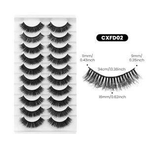 Long Full Strip Lashes Glamorous Shiny Effect Eyelashes Premium Full Strip Eyelashes Soft Mink Texture Lashes