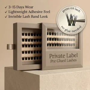 Long Lasting 3D Fluffy Natural Self Adhesive Pre-Glued Lash Clusters Pre Bonded Technology Press on Cluster Eyelash