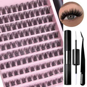 Long-Lasting Home Eyelash 14mm DIY Segmented Lashes Cluster Lash Tray Fluffy 5D Faux Mink Pre Cut Cluster Lashes