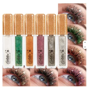 Long Lasting Liquid Eye Cosmetics Crushed Diamond for Mascara Sparkling Multicolored Pearlescent Glitter Sequins Chemical Curly