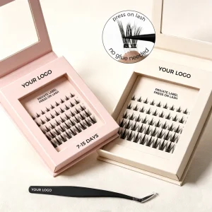 Long Lasting Self Adhesive Cluster Eyelashes Pre Glued Bond Cluster Lashes Press on Eyelash Handmade No Glue Needed Luxury Box