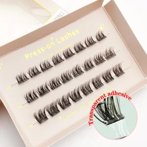Long Lasting Self Adhesive Eyelashes Pre Bond Technology DIY Segmented Press on Eyelash Handmade No Glue Needed