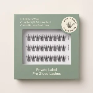 Long Lasting Self Adhesive Eyelashes Pre Bond Technology Pre Glued Lashes Clusters DIY Segmented Press on Eyelash No Glue Needed