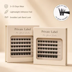 Long Lasting Self Adhesive Eyelashes PreBond Technology Pre Glued Lashes Clusters DIY Segmented Press on Eyelash