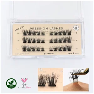 Long Lasting Waterproof Cruelty Free Natural Soft Plant Fiber False Eyelashes Handmade Pre Glued Press Cluster for