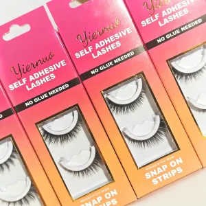 Long Lasting Waterproof Reusable Cruelty Free Synthetic Hair Press Eyelashes Handmade Private Label Self Full Strips