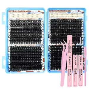 Long Wearing Wispy Volume Custom Logo DIY Eyelash Book Individual Lash Extension Kit Lashes Clusters