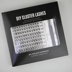 Long Wearing Wispy Volume Custom Logo DIY Eyelash Book Individual Lash Extension Kit Lashes Clusters