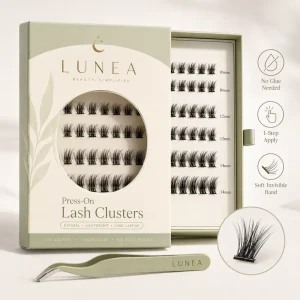 Long lasting 7 15 Day Brown Faux Mink Eyelash Extensions Self-Adhesive Press On Cluster Lashes Vegan Individual No Glue Handmade