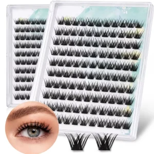 Long-lasting Self-adhesive False Eyelash Clusters DIY Eyelash Extensions Pre-glued Lashes No Glue or Remover Needed