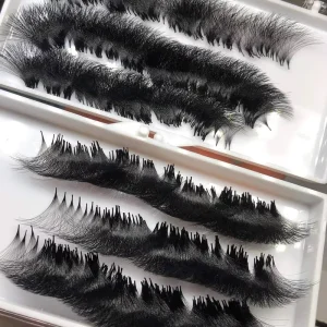 Loose Mink Premade Volume Fans Long Stem Handmade Silk Pointy Thin Base 12 Rows Lash Extension Fans Stock Available