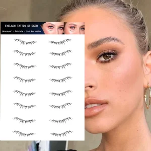 Lower Eyelash Tattoo Stickers, Fake Eyelashes, Sweatproof, Disposable