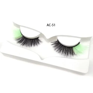 Luminous Strip Faux Mink Eyelashes Vendors Pink Color Products Use for Party Uv Light Glitter Green Glow