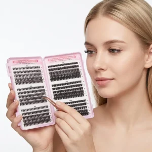 Luxury 30D 100D Cluster Lashes DIY Individual Eyelash Extensions Large Volume Synthetic Fiber Segmented Lashes Private Label