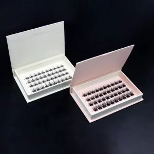 Luxury Box Self Adhesive Press On Lashes Invisible Clear Band Handmade PBT Material Cruelty Free 3D Effect Custom Logo
