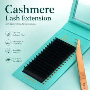 Luxury Cashmere Eyelash Extensions Matte Individual Lashes Foil Back Tray Stable Curl Lash Supplies