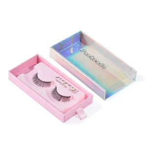 Luxury False Square Butterfly Eye Pink Empty Lash Boxes Custom Logo Packaging Bulk Sliding Lash Box