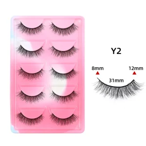 Luxury Full Volume Self adhesive Handmade for Wispy Strip Lashes 3D Effect Reusable Dramatic Curling Eye Makeup