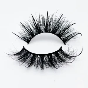 Luxury Fur Eyelashes Mix Shiny Black Strips 25mm Full Strip Lashes for Reusable Custom Logo Wispy Messy False Eyelashes
