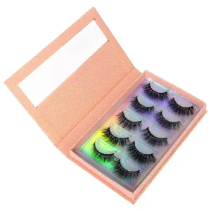 Luxury Glitter Paper Custom Package 5 Pair Eyelashes Gift Boxes