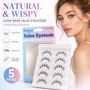 Luxury High End False Eyelashes Handmade Wispy Lashes Reusable Natural Look for Daily Wear Invisible Band