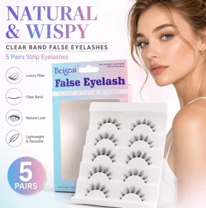 Luxury High-End False Eyelashes Handmade Wispy Lashes Reusable Natural Look for Daily Wear Invisible Band