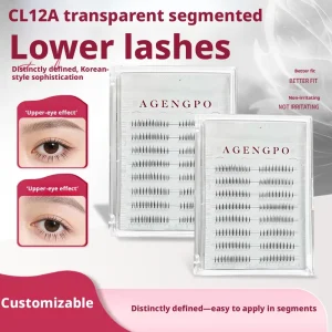 Luxury Natural Synthetic Hair Comfortable Bottom Lashes Cluster Clear Band DIY Lash Clusters Manga Lower Lashes Custom Logo