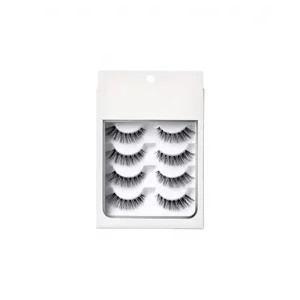 Luxury Natural V shaped Fairy Lower Lashes Faux Mink Machine Made Transparent Invisible Band Private Label Cluster