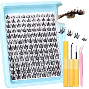 Luxury Premium Faux Mink Silk PBT Fiber Handmade Black Brown Ombre 0.03mm Thick Professional Salon Cluster Eyelashes