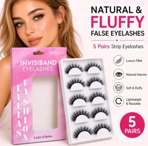 Luxury Premium Handmade Flat Fiber Invisible Clear Band False Eyelashes at Budget Prices with Good Quality