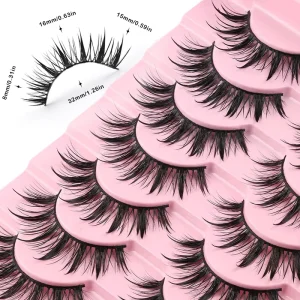 Luxury Synthetic 15mm Eyelashes 10 Pairs in 1 Pack Eye Wet Lashes