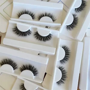 Luxury Wispy Full Strip Eyelashes Fluffy Mink Effect False Lashes Custom Packaging Box Eyelash Vendor