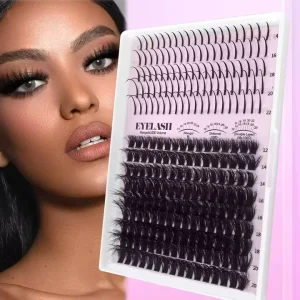 M+100D DIY Cluster Lashes Mixed Length Manga Style Individual Fluffy Volume False Eyelashes for Makeup
