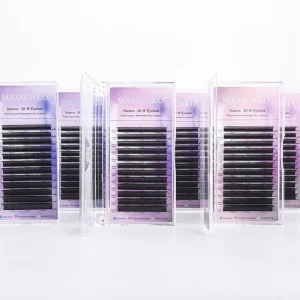 MASSCAKU Narrow 3D 4D 5D W Eyelashes Extension C D Curl Premade Volume Fans V-Shaped Faux Mink Soft Easy Fanning Natural Lashes