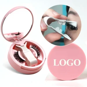 Magnet Lash Reusable Wispy Faux Mink Strip Lashes Kit With Portable Mirror Case & Applicator Custom Logo Magnet Lash