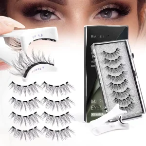 Magnet Magnetic False Lashes Kit Natural Look 5 Magnets False Lashes Set Natural Thick Magnetic Reusable No Glue Neede