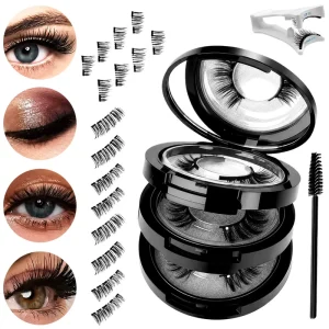 Magnetic Eyelash Set Natural Look Faux Mink Lashes 3 4 Half Full Lash Styles Magnetic Eyelashes with Applicator