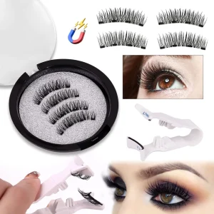 Magnetic Eyelashes One Piece Kit Soft Magnet Natural Wispy Lash Extensions Reusable Glue Free Portable Makeup Tool
