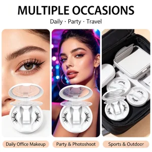 Magnetic Eyelashes Private Label Custom Logo Reusable Wispy False Lashes With Applicator