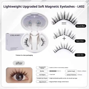 Magnetic Faux Mink Synthetic Handmade Light Weight CC False Eyelashes 6 Magnets Reusable Durable High Quality No Glue Needed