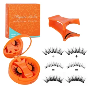 Magnetic Handmade Reusable Eyelashes Glueless Natural False Lashes Integrated Box Factory Direct