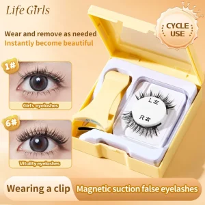 Magnetic Lash Kit Reusable Full Lashes Strong Waterproof No Glue Upper Lower Magnetic Faux Mink False Eyelashes