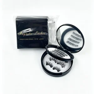 Magnetic Lashes Set Full Strip and Segment Half Magnet Eyelashes With Round Mirror Storage Box No Eyeliner Needed False Lashes