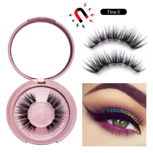 Magnetic Lashes Wispy Full Volume Strip Lashes Russian Volume 3D Eyelashes Synthetic 3D Faux Mink Lashes Set